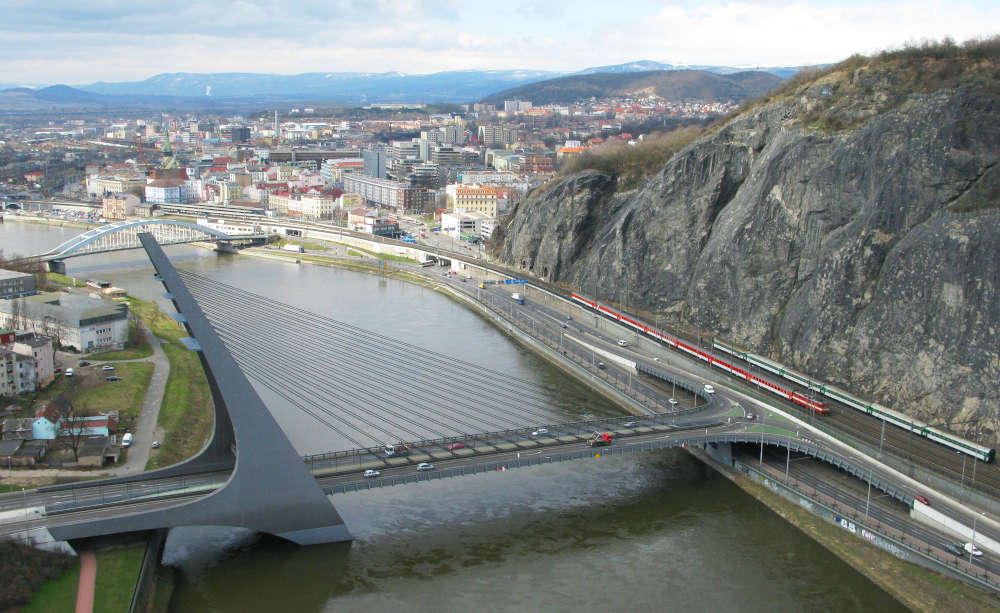 Ústí nad Labem letecký pohled