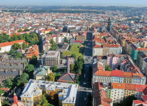 Ulice Sokolovslá Praha 2 2008