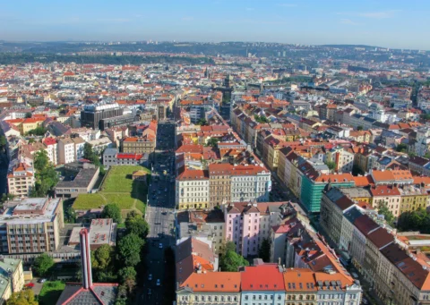 Ulice Sokolovslá Praha 2 2008