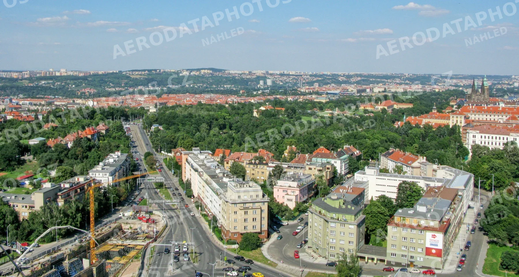 Patočkova ulice a Pražský hrad Praha 6 – výstavba tunelu Blanka 2007