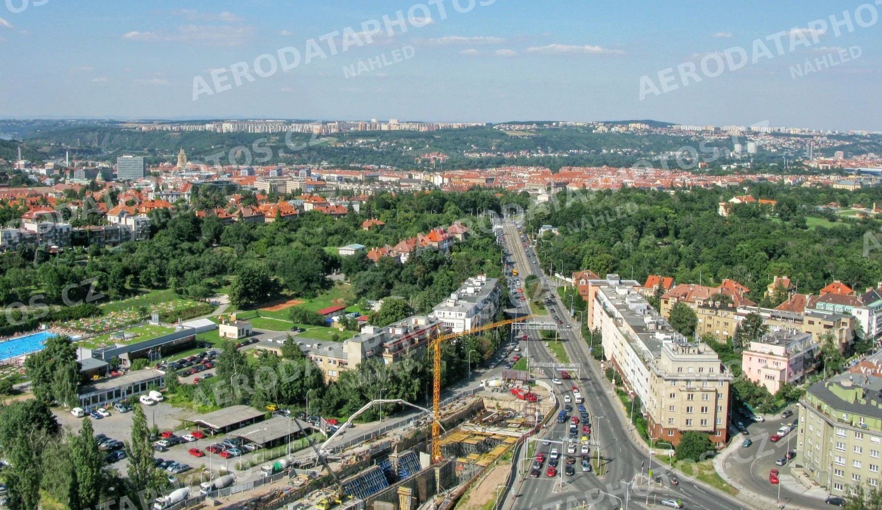 Patočkova ulice a Pražský hrad Praha 6 – výstavba tunelu Blanka 2007